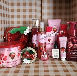 Bath & Body Works STRAWBERRY POUND CAKE 12PC Collection Bundle